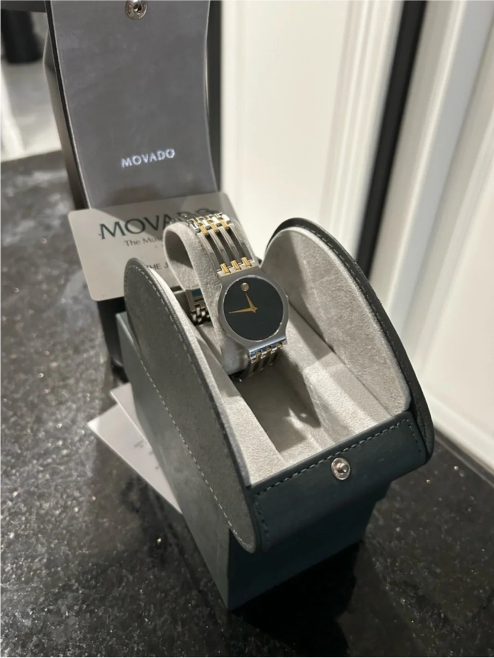Movado Two-Tone Black Dial Women's Watch